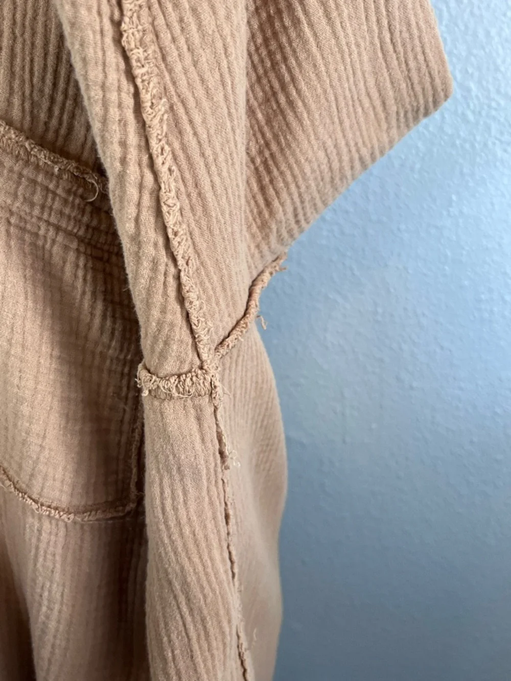 Aerie Pool to Party Cotton Gauzy Sz L Neutral Beachy Coverup Button Front Shirt - Picture 11 of 16